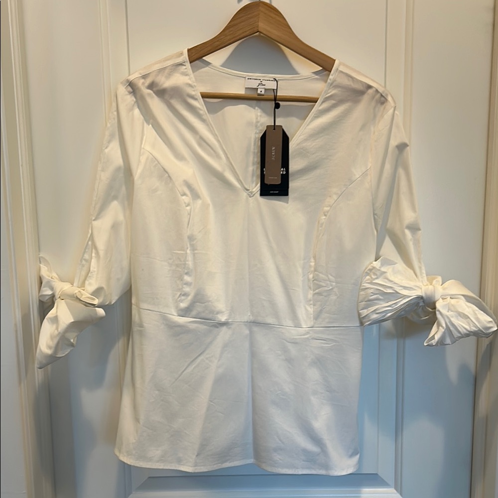 JCREW White Cotton Top